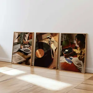 Set of 3 Black Woman Poster, Girl Room Wall Art, Vinly Record Print, Black Culture Art Print, African American Posters, Home Room Decor