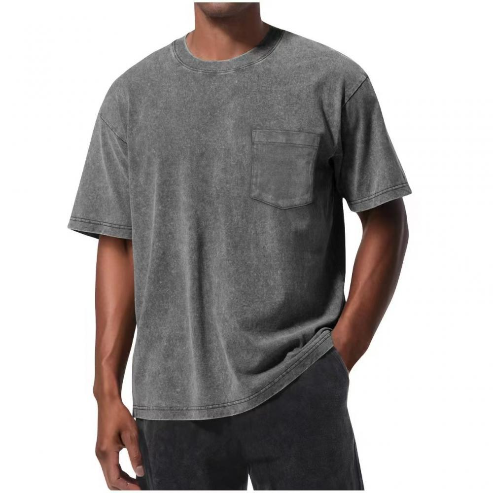 Echo Attire 3-Pack Unisex Basic Loose Cotton T-Shirts with Front Pocket Design — Stylish and Comfortable Crew Neck Short Sleeve Summer Tops, Casual Loose Solid Color Street Style