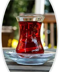 Set of 12 Premium Turkish Tea Cups and Saucers, Perfect for Tea Party, 6 Saucers, 6 Glasses Classic Tumblers Classic Tumblers Classic Tumblers