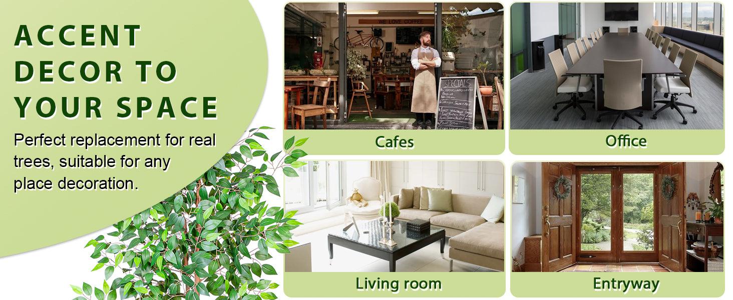 Olive Tree Artificial Indoor, 7FT Tall Faux Olive Tree with 16in Round White Planter, Artificial Plants with Natural Wood Trunk and Lifelike Fruits for Home Office Decor