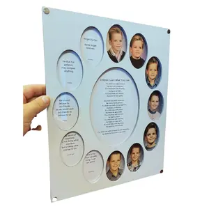 School Years Picture Frame - Oval Collage - Frameless Frame - Holds 2x3 Wallet Photos - K-12 School Days - 11x14