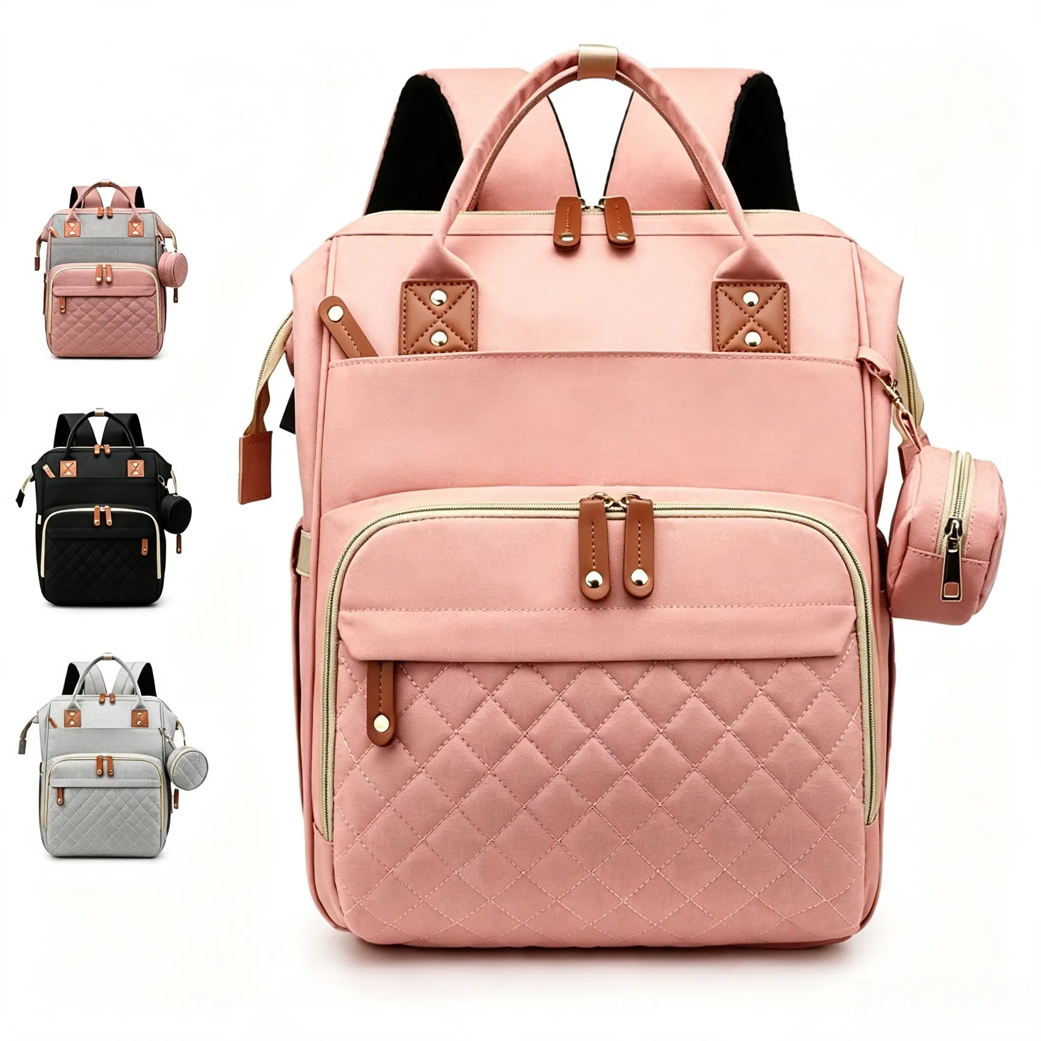 Large Capacity Waterproof Baby Diaper Backpack Bag - 900D Oxford, USB Charging Port, Mom Bag for Newborn Essentials, Travel Use, Baby Registry & Shower Gifts