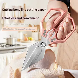 Heavy Duty Kitchen Shears, Multi-Purpose Stainless Steel Bone Cutting Scissors, Ultra Sharp Labor-Saving Household Kitchen Scissors For Chicken Bones, Meat, Herbs, Food Cutting Outdoor BBQ Knife Universal men safety lock