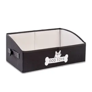 Dog toy basket storage foldable dog toy box sturdy and thickened with handle pet toy box