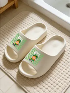 Women's St Patrick's Day Clover Print Slippers, Soft Eva Sole Non-Slip, Casual Indoor Footwear, Perfect for Bathing & Home Relaxation