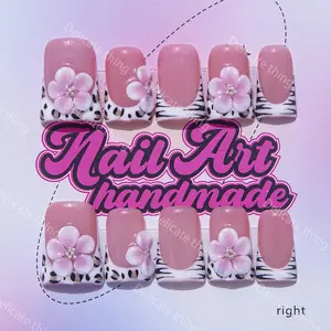 Delicatething Y2K Style Duckbill Nail Set, Nail Art Designs, Handmade French Tips Nails Design, Includes Adhesive Jelly Glue, Perfect Gift for Women, Nail Art Kit, Nail Art Supplies