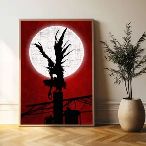 Death Note Silhouette Anime Poster, Death Note Manga Decor Posters - NO FRAME