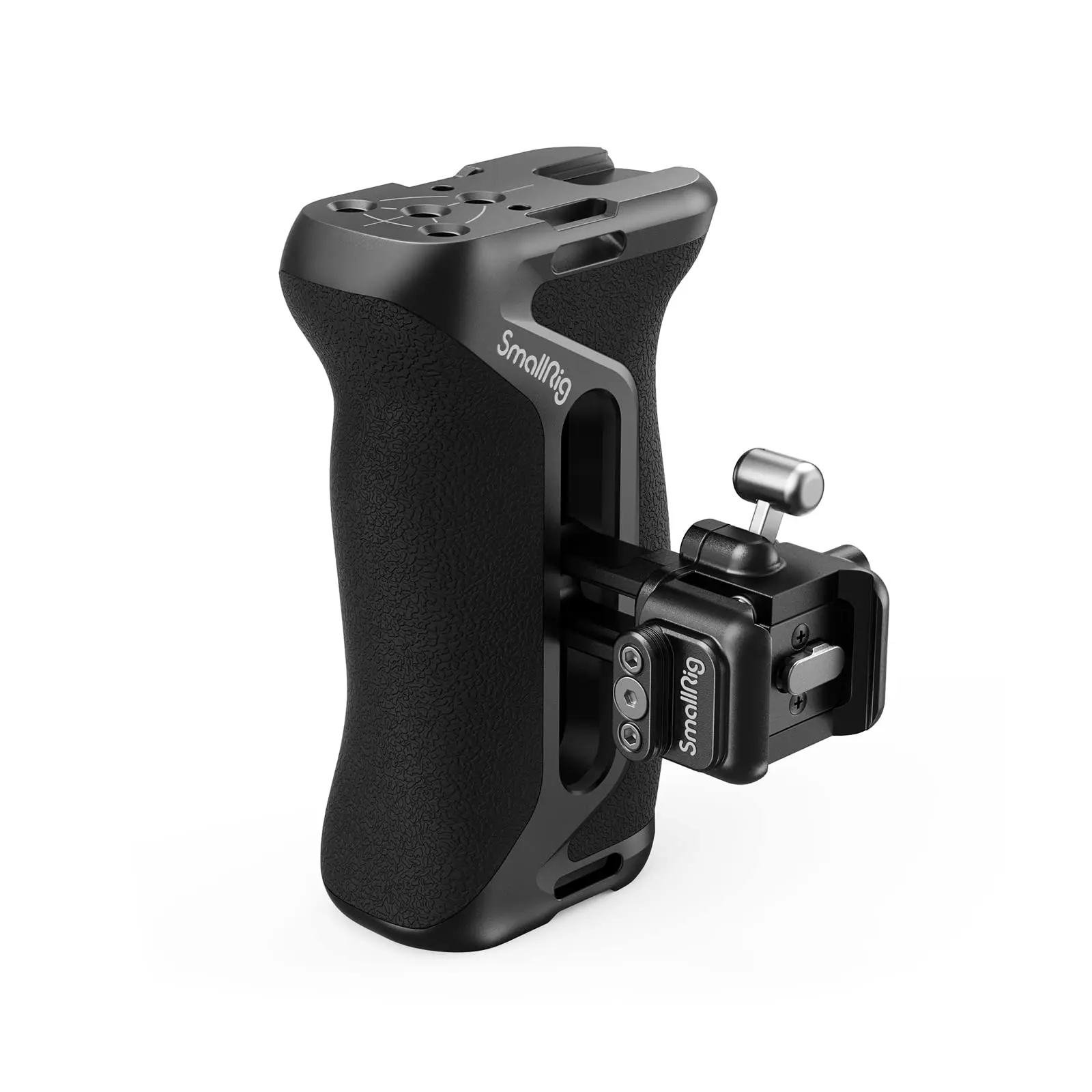 SmallRig Aluminium Ergonomic Snap-On NATO Camera Side Handle (2903b), Quick Lock Adjustable Grip, Up/Down Adjustability, Built-In Cold Shoe Mount, 1/4"-20 Threaded Hole, Wrist Strap Hole for Stabilization Accessories - 4017