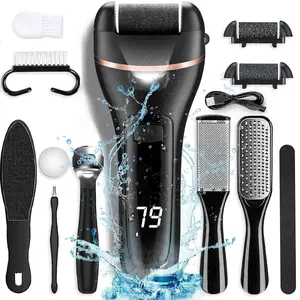 Professional Foot Care Tool Set, 13-Piece Electric Callus Remover, 3 Roller Grinding Heads, 2 Speeds, Battery Display, Daily Skin Care, Pedicure Rechargeable Kits