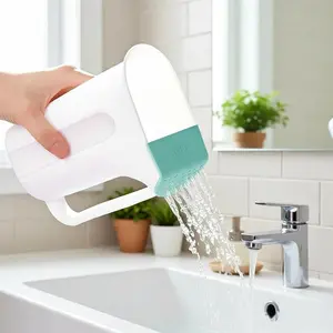 1pc Control The Flow Bath Rinse Cup, Tear Free Rinser to Wash Hair and Body with Easy Grip Handle and Removable Rain Shower