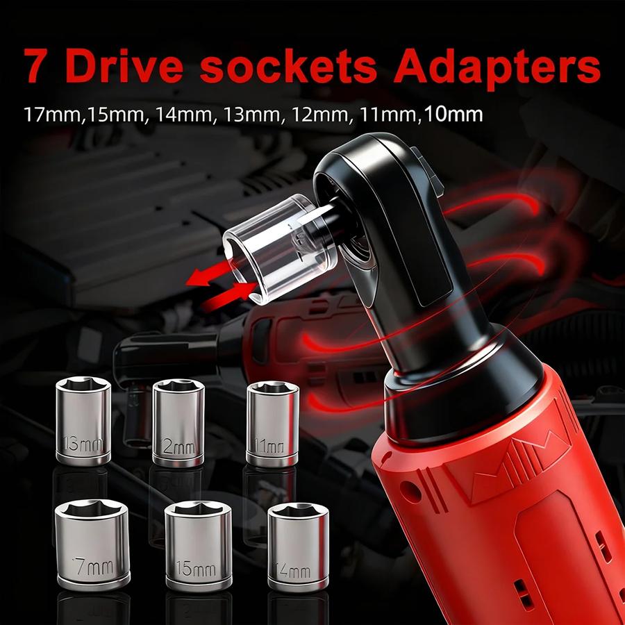 Electric Right Angle Wrench, 1 Count 45NM 3/8'' Ratchet Wrench, Removal Screw Nut Car Repair Tools, Power Tools, Cordless Power Tool Set, Power Tools, Cordless Torque Wrenches