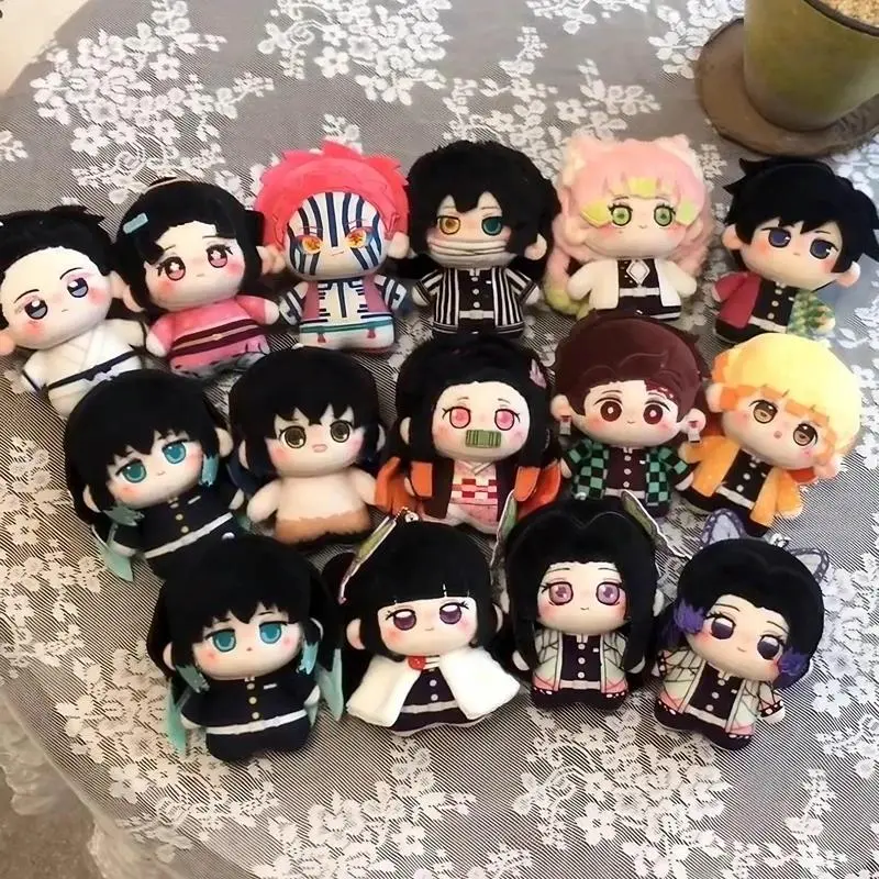 Demon Slayer Kamado Nezuko Q-Version Anime Cartoon Character Plush Toy & Keychain Set - Classic Novelty Charm, Toys & Hobbies Fan Gift, Includes Keychain