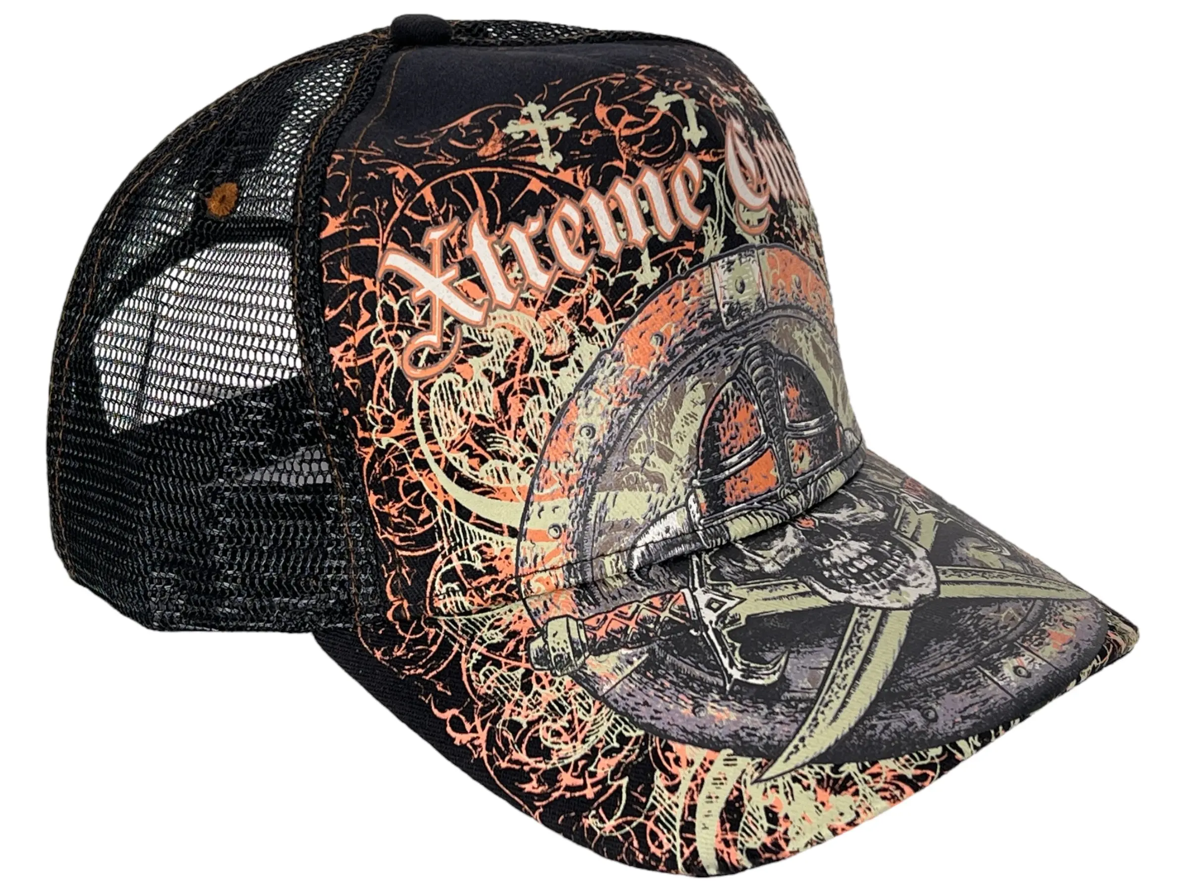 Xtreme Couture Men's Shield of Glory Graphic Trucker Hat, Adjustable Snapback Cap with Mesh Back, Cotton Blend, 6-Panel Mid-Profile, Men's Trucker Hats