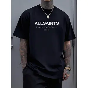 Bold ALLSAINTS Tokyo Underground London Text Graphic Symbolizes Global Urban Culture And Cross City Connection 100% Cotton Men Tshirt