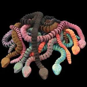 Articulating Rattlesnake 3D Printed Figurine Decoration Plastic Ornaments Artistic Animal Design