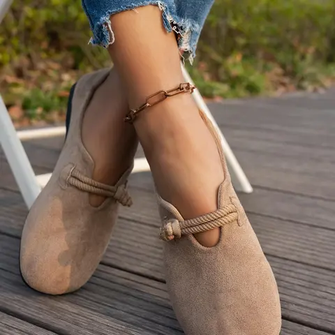 【Black Friday】Women's Solid Color Flats, Casual Trendy Flats, Comfortable Flat Shoes for Daily Wear, Lightweight Breathable Shoes for Women, Fashionable Slip-On Ballet Flats
