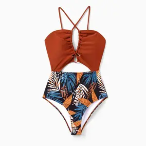 PatPat Family Matching Tropical Swim Trunks or Hanging Strap Hollowing One piece Swimsuit
