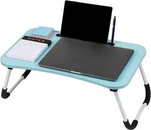 Portable Foldable Lap Desk with Fold‑Up Legs and Device Slot — 15.25" × 23"