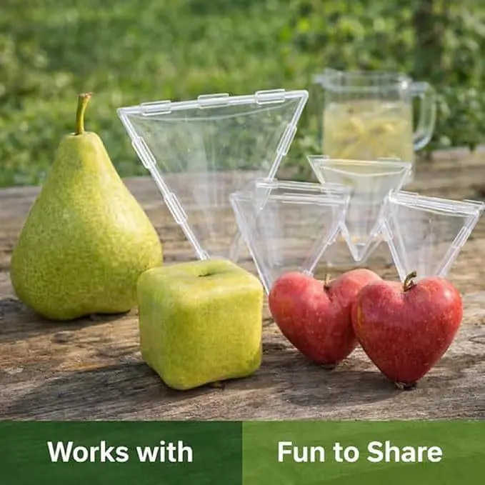 Transparent Plastic Fruit Shaping Mold, Cube & Triangle Shapes Reusable Growing Case, Snap-On Design for Tomato Pear Apple Shaping, Perfect for Home Garden Planting, DIY Special Shaped Fruits & Backyard Farming Projects
