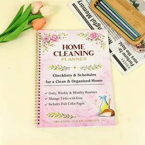 Home Cleaning Planner & Checklist Book for Women Adults Daily Weekly Monthly Cleaning Schedule Organizer with Lists Spiral Bound Durable Design