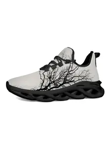 Neutral Casual Sneakers, Twig Print, Soft Sole, Breathable, Durable, Anti-Slip, Multi-Scene, Sports, Leisure, Jogging Shoes, Graphic Print Sneakers