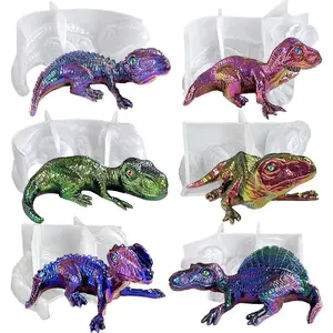 Set of 6 count  Dinosaur  Molds, Dino   Mold, Cute  Dinosaur Mold for  Plaster Clay Casting