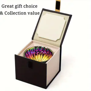 Golden Peacock Tea Cup, 3D Chinese Kung Fu Cup Ceramic Master, can be used as a gift, comes with a luxurious gift box, colorful Peacock Cup