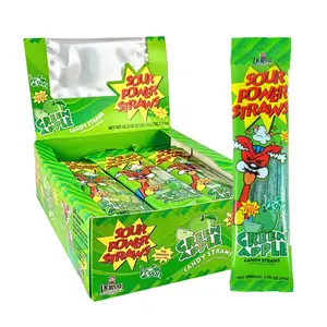 Sour Power Green Apple Straws – Sour Candy Straws (24 Pack)