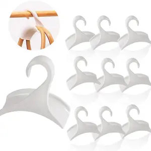 10PCS Widen Purse Hanger Hook for Closet, Thicken Backpack Hand Bag Hanger Organizers and Storage for Handbag Tote Cap Headphone Satchels-Clear Closet Organizing Acrylic White