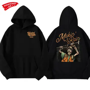Makin It Rain Hoodie, Ironworker Steel Beam Graphic Hoodie, Workman Blue Collar Hoodie for Construction Workers & Laborers, Funny Gift for Ironworkers or Builders