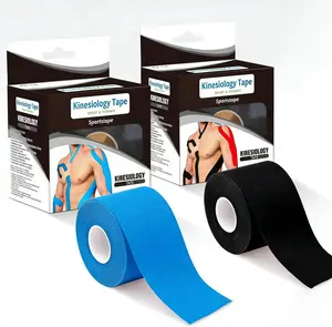 Elastic Athletic Muscle Support Tape/KT Tape Kinesiology Tape – Elastic Therapeutic Sports Tape for Knee, Shoulder, Back & Ankle – Muscle Support & Pain Relief for Athletes – Easy Removal with Oil