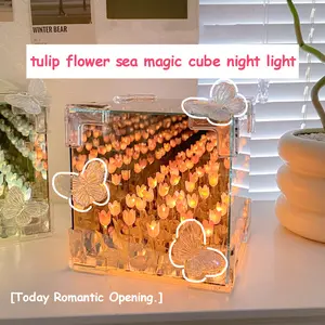 Set, Beautiful Desktop Ornaments DIY Night Light, Tulip Flower Sea Diy Full Set Of  Material Package, Usb Flower Sea Night Light, Thoughtful Surprise Gift For  Girlfriend, Family, Classmates And Friends, Mother's Day Gift, Birthday Gift