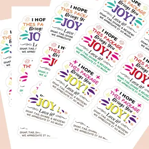 I Hope This Package Brings You Joy Sticker, 120pcs/set Self Adhesive Decor Sticker for Gift Box Envelope Greeting Card, Thank You Sticker for Retail Store, Decorative Stickers