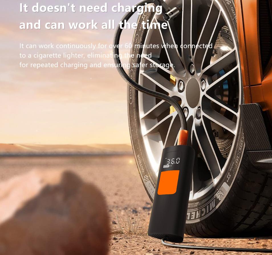 INFLATOR PUMP,One-click inflation Full automatic stop ,No need to charge,Multiple modes,Compact and portable,for Car,Moto,Electric vehicle,Bicycle,ball