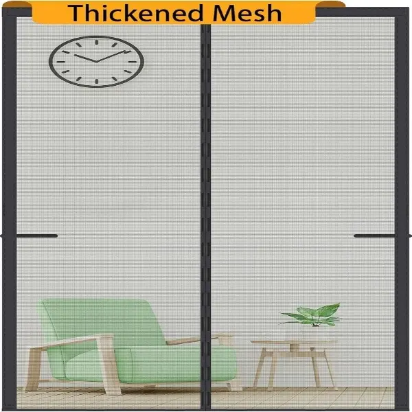 Upgraded Magnetic Screen Door Thicker 250g/m² Reinforced Mesh | 36 Longer Magnets,Door Screen Magnetic Closure,Heavy Duty Door Net Screen with magnet,Fit Doors to 36 x 80 Inch,Black