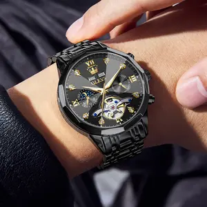 Luxury Mechanical Men's Watch Waterproof Stainless Steel - Automatic Skeleton Dial Gift for Husband