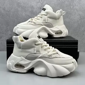 Men'S Chunky Platform Sneakers - Non-Slip Cushioned Sole, All-Season Lace-Up Shoes,Minimalist Athletic Walking Shoes for Gym, Everyday, Formal Events - Low-Top Dad Shoes for Men, Men Sneaker, Men Shoe, Skate Shoe For Men, Men' Shoe