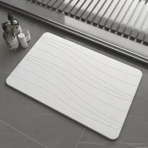 Fast Drying Super Absorbent Non-Slip Diatomaceous Earth Stone Bath Mat for Bathroom