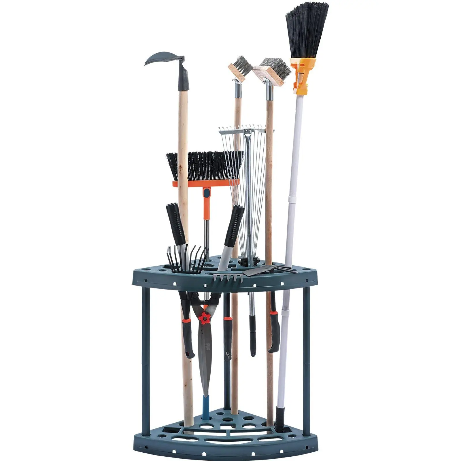 VEVOR Garden Tool Organizer, 19 Tool Slots, 19.4x32x20 Inches Yard Tower Rack, Easy Installation Space Saving Storage for Garage, PP Stand for Long-Handled Rakes Brooms Shovels, Shed Use