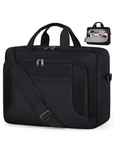 17.3 Inch Laptop Briefcase, Large Capacity Waterproof Computer Bag, Unisex Business Office Laptop Case, Adjustable Shoulder Strap Messenger Bag