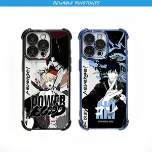 C-Chainsaw Man Anime Plating Phone Case ,For iPhone 17 16 15 14 13 12 11 - The Fashionable Design Phone Case Best Christmas Gift For Fans!