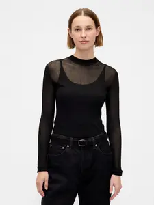 Gap Women's High-Neck Sheer Sweater