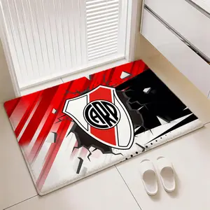 Famous Football Club River Plate Floor Mat Non-Slip Comfy Flannel Thickened Rug Indoor Door Mat Ultra Soft Absorbent Wear-Resistant Floor Mat for Living Room Hallway Entryway Front Door Porch Sturdy Non-Skid Home Decoration Mat for Indoor Daily Use