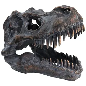 Giant Tyrannosaurus Rex Dinosaur Skull Wall Hanging Fossil Figurine T-rex Skull Wall-Mounted Dinosaur Head Trophy Faux Taxidermy Decor Sculpture Gift