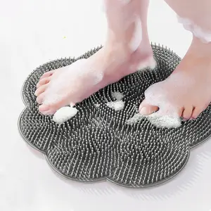 Shower Foot Scrubber Mat,Shower Foot and Back Scrubber with Suction Cups,Back Scrubber for Washer with Storage Hooks,Massager Cleaner Wash Brush, Exfoliating Shower Scrubber, Exfoliating Tool, Bathroom Supplies
