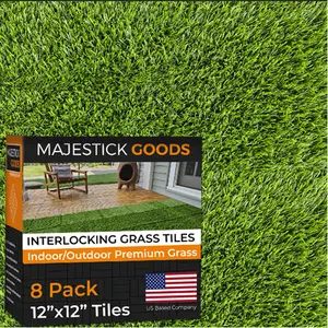 Majestick Goods Interlocking Deck Tile - Grass (8 Pack) for Flooring Needs