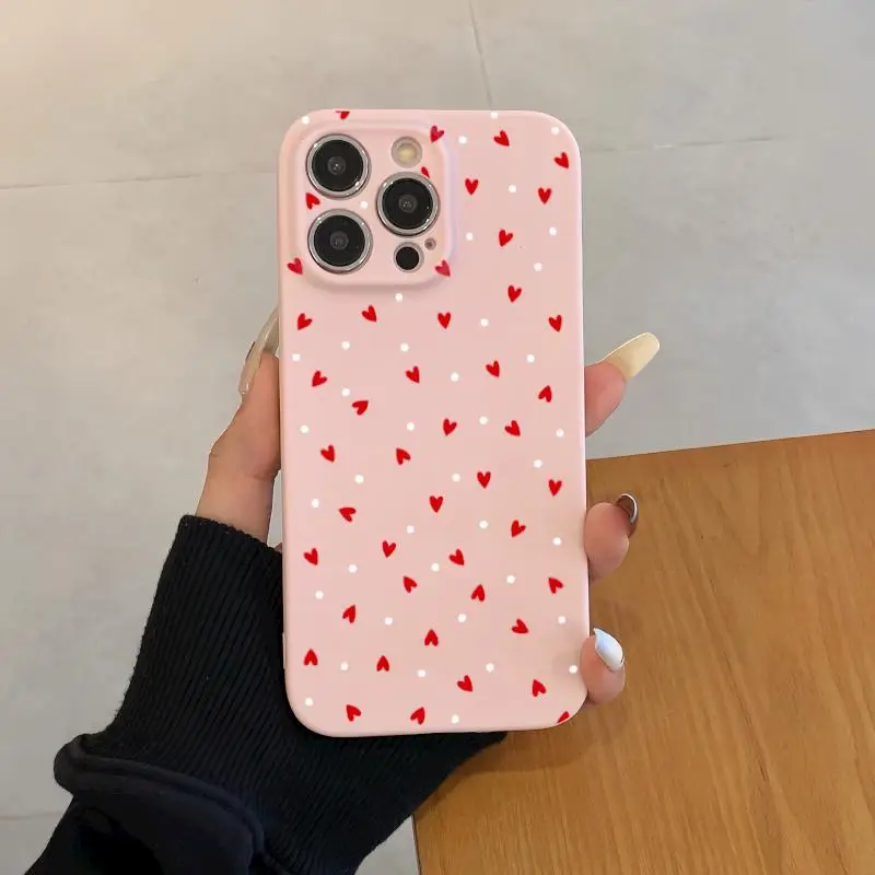 Cute Heart Pattern Phone Case, Decorative Phone Protector Cover, Phone Accessories Compatible with iPhone 11 12 13 14 15 16 Pro Max, Decoration