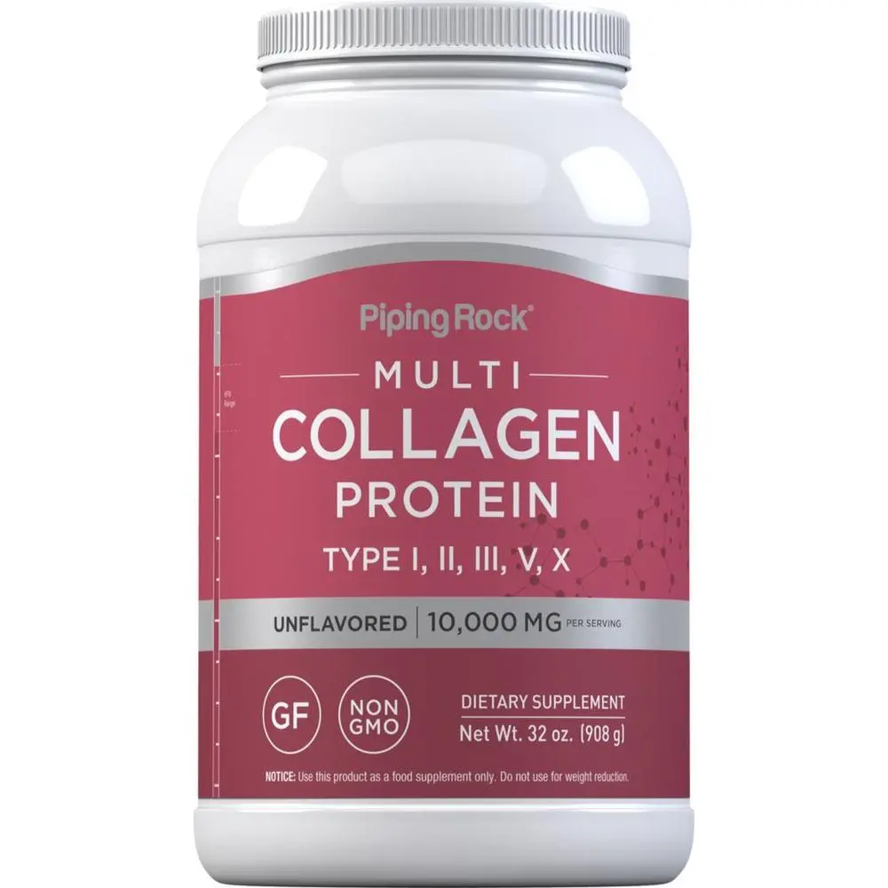 Piping Rock Multi Collagen Protein Powder | 32oz | Supplement for Women and Men | Types I, II, III, V, X | Unflavored | Non-GMO, Gluten Free