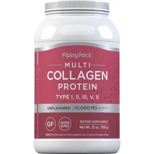 Piping Rock Multi Collagen Protein Powder | 32oz | Supplement for Women and Men | Types I, II, III, V, X | Unflavored | Non-GMO, Gluten Free