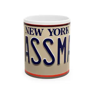 Classic New York Ceramic Mug - Unique Coffee Cup, Gift for Office, Home Decor, Travel Souvenir, NYC Lovers, Birthday Present, New York Mug| New york gift idea| Tv mug | Assman Mug| License plate mug| Ceramic Mug Drinkware Glossy